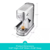 Cm5418-20Cups Silver Stainless Steel Espresso Machine with Milk Frother