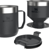 Perfect Brew Pour over Set | 20Oz/12Oz Camp Mug with Lid Included | Drip Coffee Maker with Reusable Filter | Insulated Stainless Steel | Bpa-Free | Black 2.0