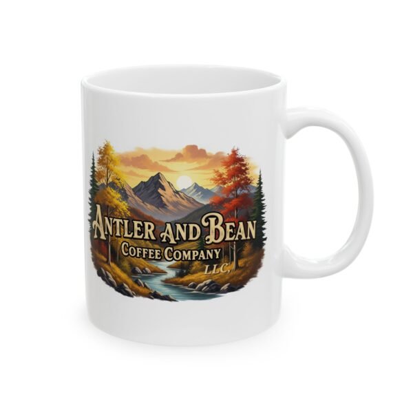Cozy Cabin Ceramic Mug, Rustic Coffee Cup, Mountain View Mug, Firewood Design Mug, Perfect Gift for Nature Lovers