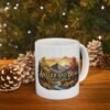 Cozy Cabin Ceramic Mug, Rustic Coffee Cup, Mountain View Mug, Firewood Design Mug, Perfect Gift for Nature Lovers