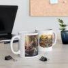 Cozy Cabin Ceramic Mug, Rustic Coffee Cup, Mountain View Mug, Firewood Design Mug, Perfect Gift for Nature Lovers