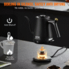 Gooseneck Electric Kettle 1L 1200-Watt 304 Stainless Steel Boiler Heater Boil-Dry Protection, 5.11 In. Black