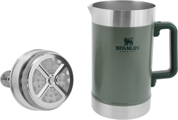 Classic Stay-Hot French Press Coffee Maker 48 Oz | 5 Minute Brew, 4 Hours Hot | Mesh Filter for Coffee Grounds | Insulated Stainless Steel French Press | Bpa-Free | Hammertone Green