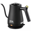 Gooseneck Electric Kettle 1L 1200-Watt 304 Stainless Steel Boiler Heater Boil-Dry Protection, 5.11 In. Black