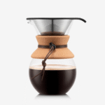 34 Oz Pour over Coffee Maker, High-Heat Borosilicate Glass with Reusable Stainless Steel Filter and Cork Grip - Made in Portugal