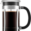 34Oz Chambord French Press Coffee Maker, High-Heat Borosilicate Glass, Polished Stainless Steel – Made in Portugal