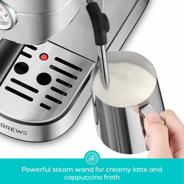 Cm5418-20Cups Silver Stainless Steel Espresso Machine with Milk Frother