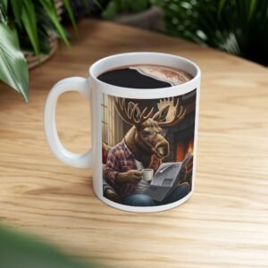 Cozy Cabin Ceramic Mug, Rustic Coffee Cup, Mountain View Mug, Firewood Design Mug, Perfect Gift for Nature Lovers