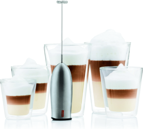 Schiuma Battery Operated Milk Frother for Coffee, Lattes, Hot Chocolate, Mocha, Cappuccino, Black