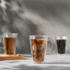 Canteen Double Wall Mugs, 4-Piece Set (13.5 Floz, Double Wall Glass, Clear)