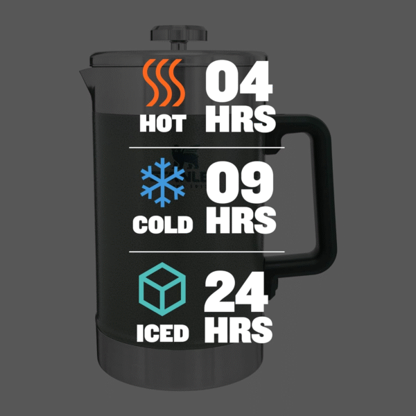 Classic Stay-Hot French Press Coffee Maker 48 Oz | 5 Minute Brew, 4 Hours Hot | Mesh Filter for Coffee Grounds | Insulated Stainless Steel French Press | Bpa-Free | Hammertone Green