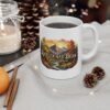 Cozy Cabin Ceramic Mug, Rustic Coffee Cup, Mountain View Mug, Firewood Design Mug, Perfect Gift for Nature Lovers