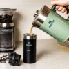 Classic Stay-Hot French Press Coffee Maker 48 Oz | 5 Minute Brew, 4 Hours Hot | Mesh Filter for Coffee Grounds | Insulated Stainless Steel French Press | Bpa-Free | Hammertone Green