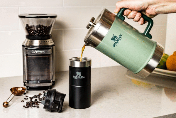 Classic Stay-Hot French Press Coffee Maker 48 Oz | 5 Minute Brew, 4 Hours Hot | Mesh Filter for Coffee Grounds | Insulated Stainless Steel French Press | Bpa-Free | Hammertone Green
