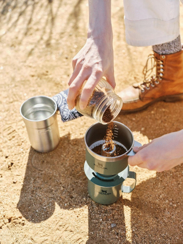 Perfect Brew Pour over Set | 20Oz/12Oz Camp Mug with Lid Included | Drip Coffee Maker with Reusable Filter | Insulated Stainless Steel | Bpa-Free | Black 2.0