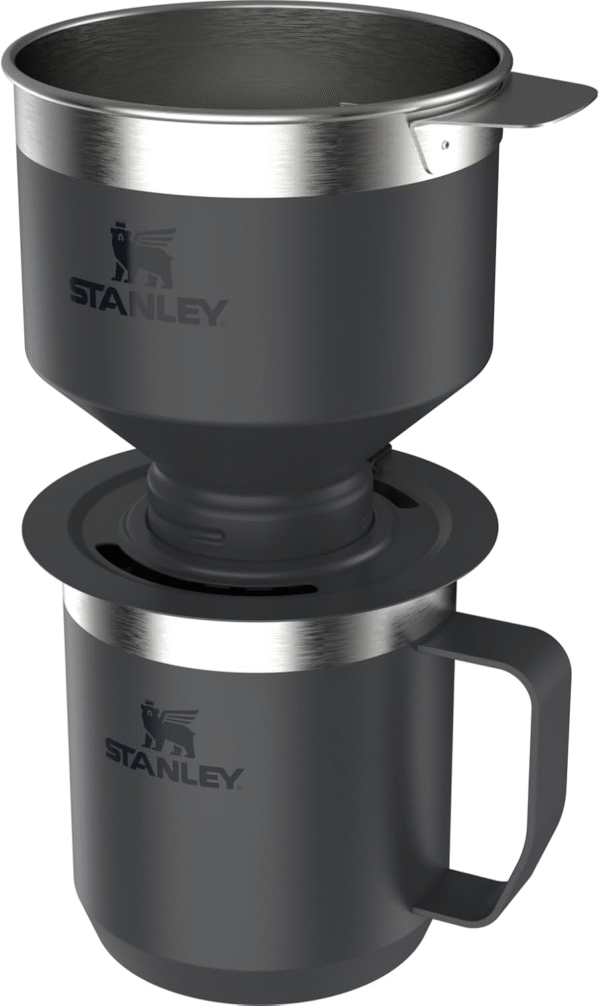 Perfect Brew Pour over Set | 20Oz/12Oz Camp Mug with Lid Included | Drip Coffee Maker with Reusable Filter | Insulated Stainless Steel | Bpa-Free | Black 2.0