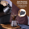 Pour over Coffee Dripper  Stainless Steel Drip Cone Brew Coffee Filter, Reusable Metal Coffee Strainer with Non-Slip Ring&Handle Paperless Pour over Coffee Maker 1-4 Cup(Titanium Copper)