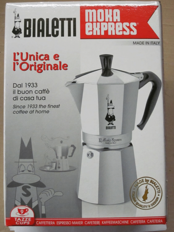 - Moka Express: Iconic Stovetop Espresso Maker, Makes Real Italian Coffee, Moka Pot 9 Cups (14 Oz - 420 Ml), Aluminium, Silver