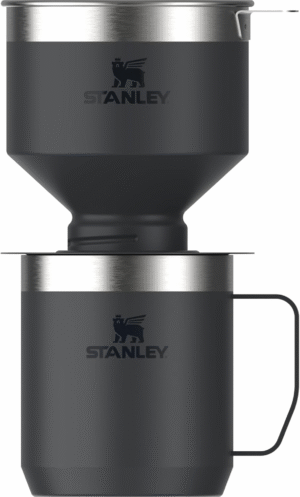 Perfect Brew Pour over Set | 20Oz/12Oz Camp Mug with Lid Included | Drip Coffee Maker with Reusable Filter | Insulated Stainless Steel | Bpa-Free | Black 2.0