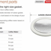 Replacement Gaskets and Filter for 9 Cup Stovetop Espresso Coffee Makers