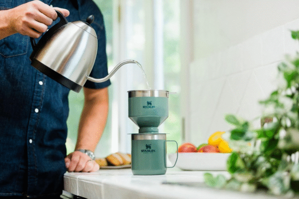 Perfect Brew Pour over Set | 20Oz/12Oz Camp Mug with Lid Included | Drip Coffee Maker with Reusable Filter | Insulated Stainless Steel | Bpa-Free | Black 2.0