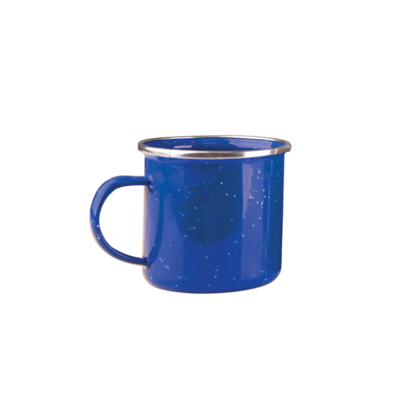 Enamel 8 Cup Coffee Pot with Percolator and 4 12 Ounce Mugs Blue Coffee & Tea Serving Set