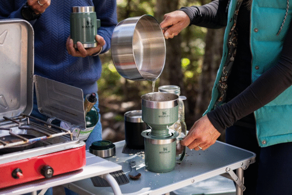Perfect Brew Pour over Set | 20Oz/12Oz Camp Mug with Lid Included | Drip Coffee Maker with Reusable Filter | Insulated Stainless Steel | Bpa-Free | Black 2.0