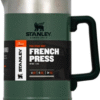 Classic Stay-Hot French Press Coffee Maker 48 Oz | 5 Minute Brew, 4 Hours Hot | Mesh Filter for Coffee Grounds | Insulated Stainless Steel French Press | Bpa-Free | Hammertone Green