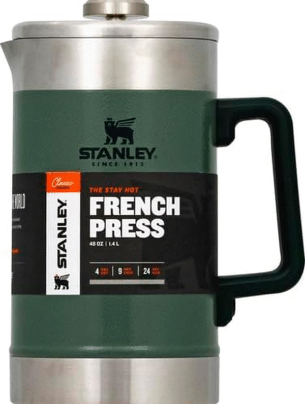 Classic Stay-Hot French Press Coffee Maker 48 Oz | 5 Minute Brew, 4 Hours Hot | Mesh Filter for Coffee Grounds | Insulated Stainless Steel French Press | Bpa-Free | Hammertone Green