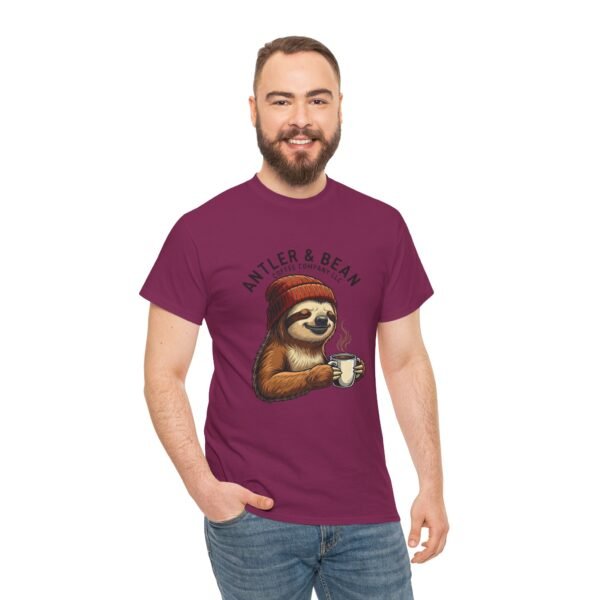 Sloth Coffee Lover Tee, Fall Apparel, Gift for Him, Unisex Graphic Shirt, Nature Lover T-Shirt, Cozy Outfit