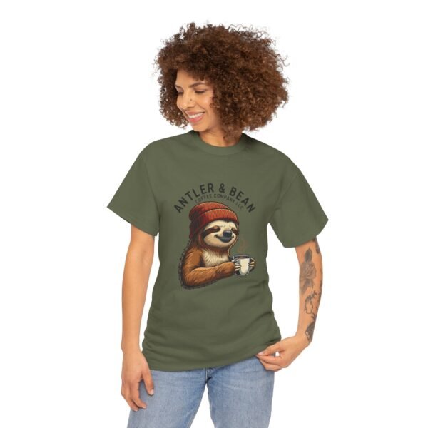 Sloth Coffee Lover Tee, Fall Apparel, Gift for Him, Unisex Graphic Shirt, Nature Lover T-Shirt, Cozy Outfit