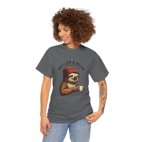Sloth Coffee Lover Tee, Fall Apparel, Gift for Him, Unisex Graphic Shirt, Nature Lover T-Shirt, Cozy Outfit