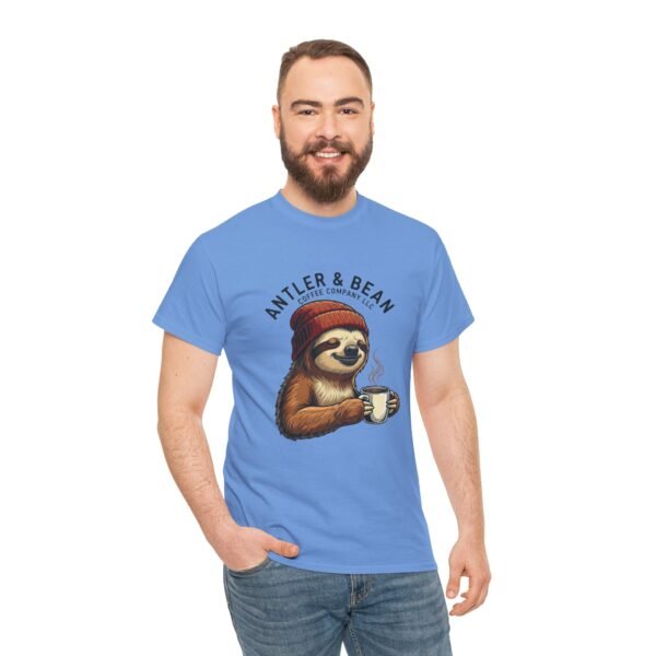 Sloth Coffee Lover Tee, Fall Apparel, Gift for Him, Unisex Graphic Shirt, Nature Lover T-Shirt, Cozy Outfit
