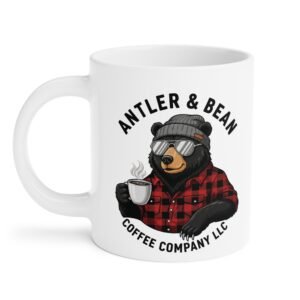 Black Bear with sunglasses mug Antler & Bean | Rustic Gifts for Him, Camping, Home Decor, Campfire Mug, Unique Kitchenware