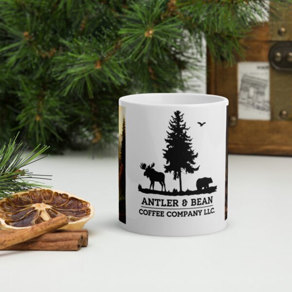 Nature with deer Antler and Beean coffee mug