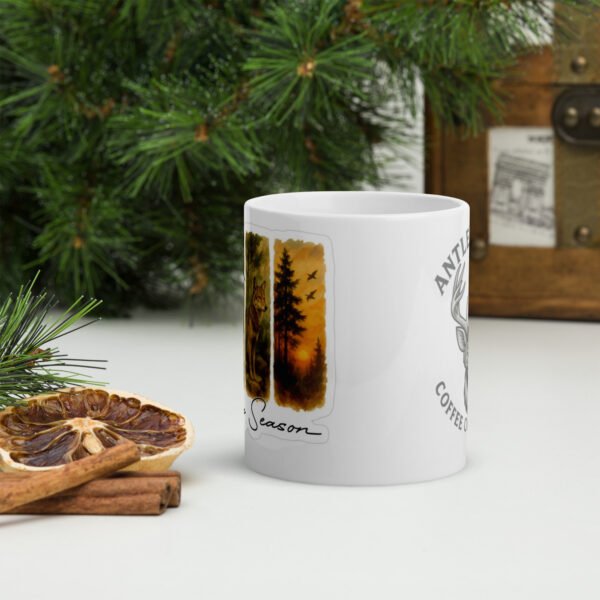 Hunting season white glossy mug