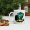 Northern Lights Elk White Glossy Mug