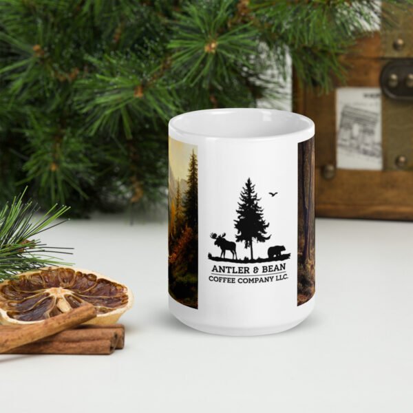 Nature with deer Antler and Beean coffee mug