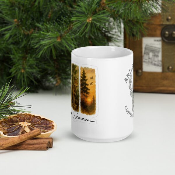 Hunting season white glossy mug