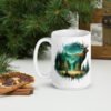 Northern Lights Elk White Glossy Mug