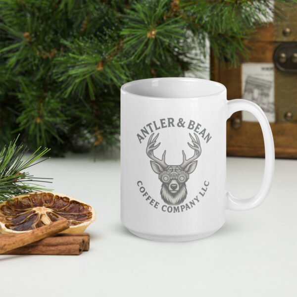 Hunting season white glossy mug