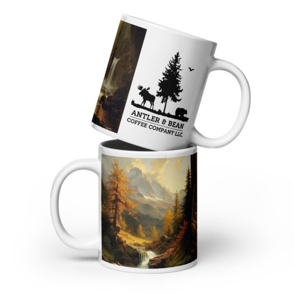 Nature with deer Antler and Beean coffee mug