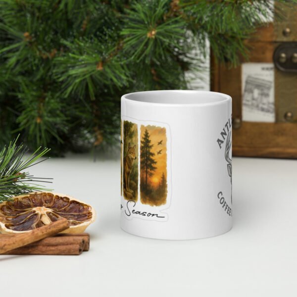 Hunting season white glossy mug