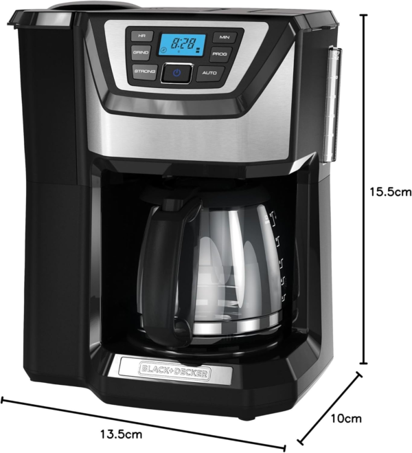 Black and Decker  12-Cup Mill and Brew Coffeemaker, Black, CM5000B
