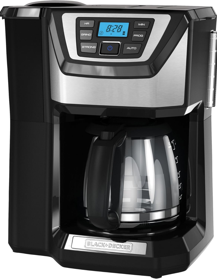 Black and Decker  12-Cup Mill and Brew Coffeemaker, Black, CM5000B